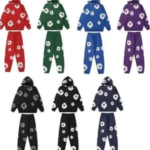 Colorful Floral Hoodie and Sweatpants Set any size